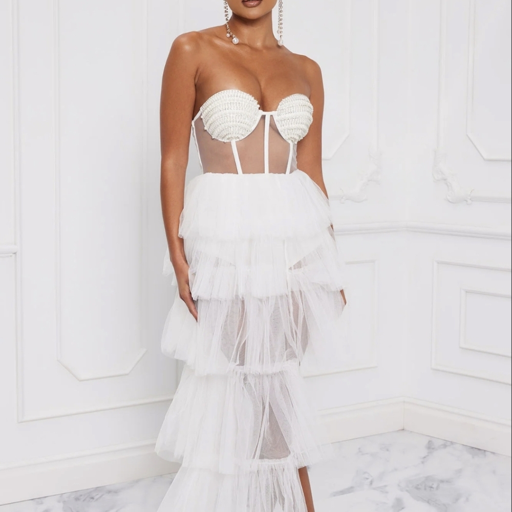 White High Low Gown